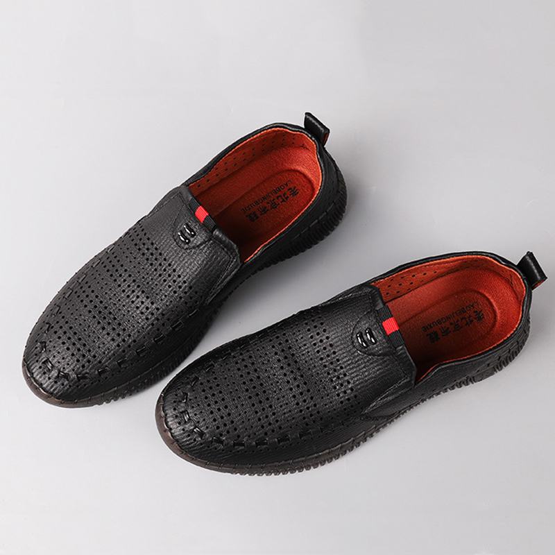 Męskie Buty Z Mikrofibry Oddychające Wydrążone Miękkie Podeszwy Casual Business Shoes
