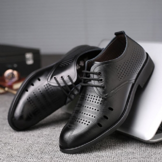 Męskie Buty Z Mikrofibry Oddychające Wydrążone Oksfordzie Casual Business Shoes