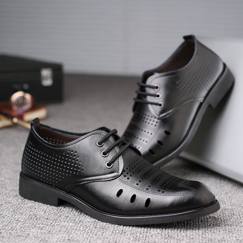 Męskie Buty Z Mikrofibry Oddychające Wydrążone Oksfordzie Casual Business Shoes