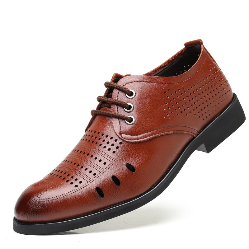 Męskie Buty Z Mikrofibry Oddychające Wydrążone Oksfordzie Casual Business Shoes