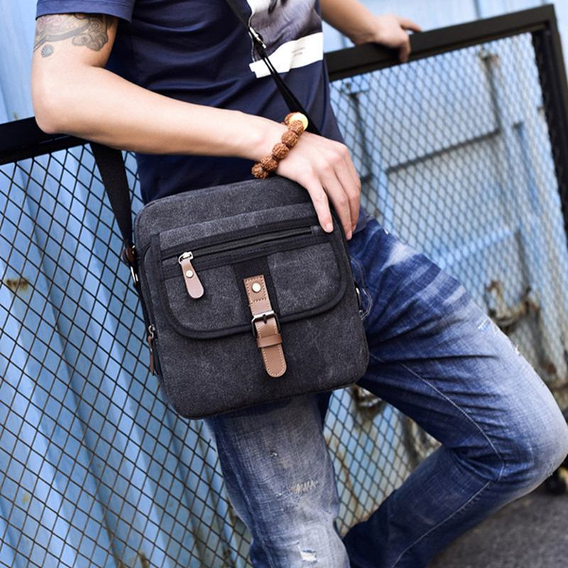 Męskie Canvas Wielofunkcyjna Torba Na Ramię W Stylu Vintage Torba Na Ramię Casual Business Travel Pack