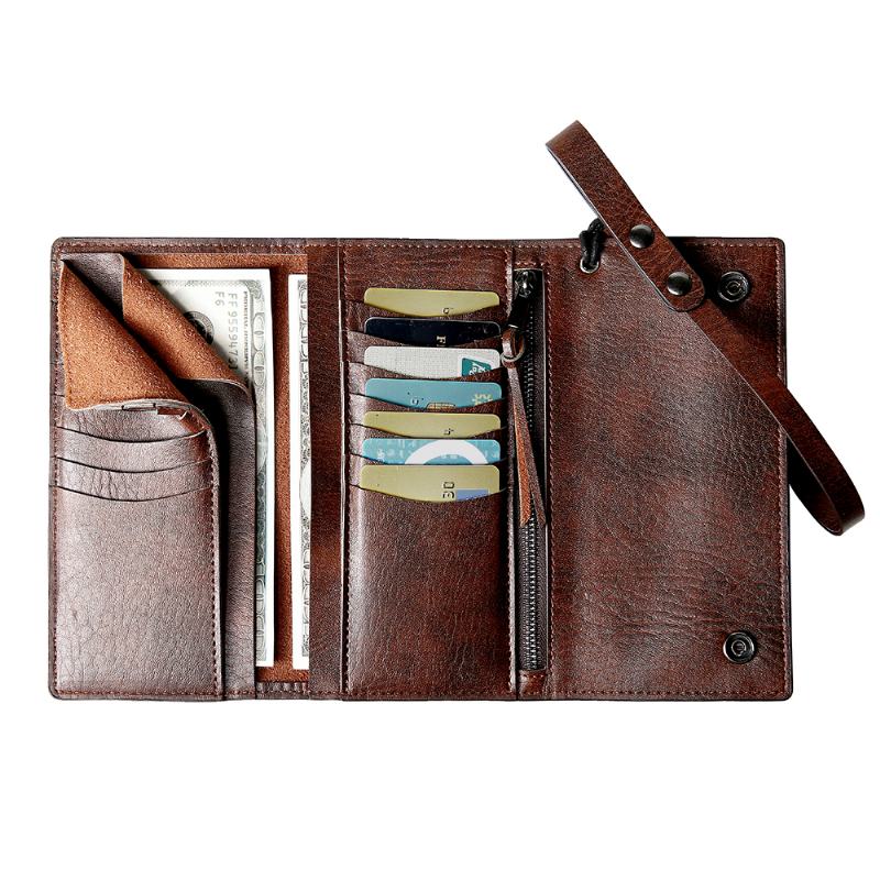 Męskie Casual Trifold Multi-slot Long Wallet Holder Cash Holder Clutch Bag