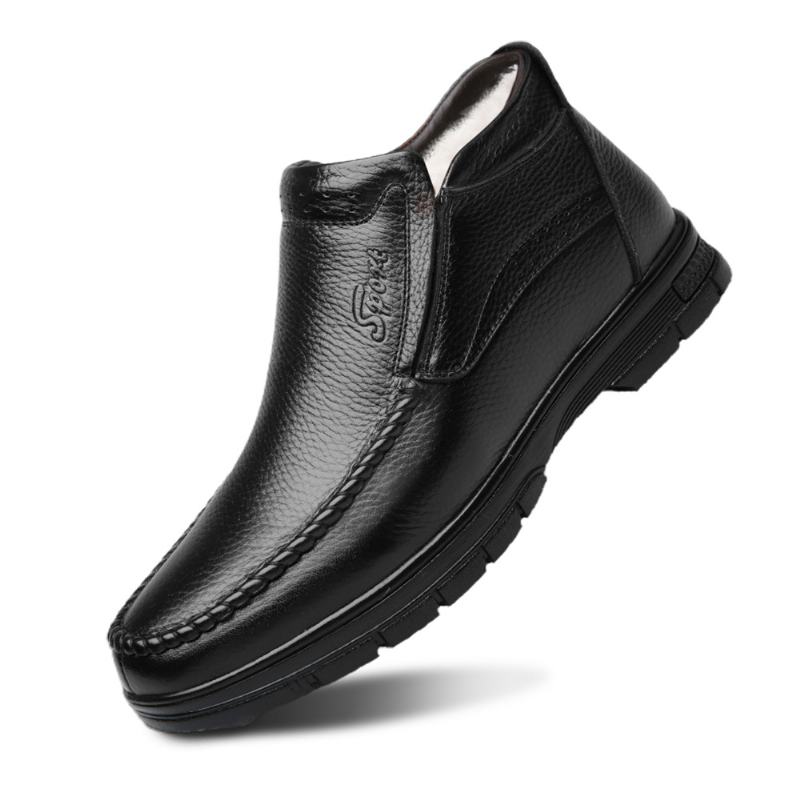 Męskie Ciepłe Pluszowe Podszewki Slip On Casual Business Boots