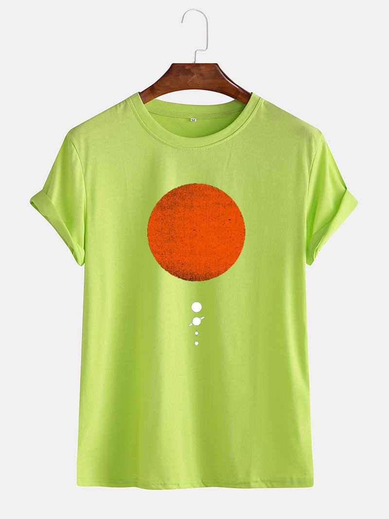 Męskie Codzienne Koszulki Z Krótkim Rękawem Z Nadrukiem Sun & Planet