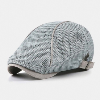 Męskie Dacron Solid Color Mesh Oddychający Beret Z Filtrem Przeciwsłonecznym Flat Cap