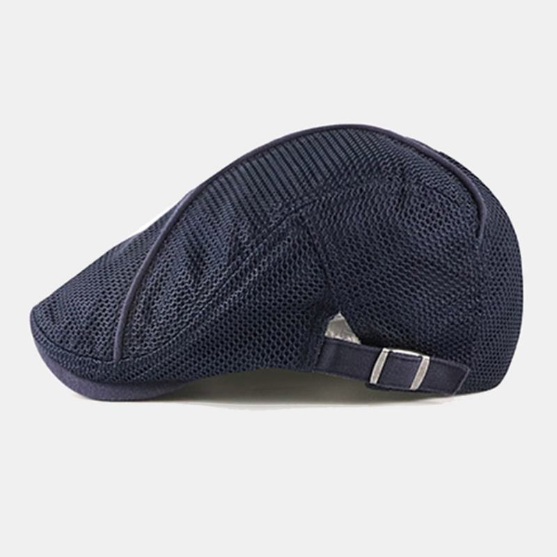 Męskie Dacron Solid Color Mesh Oddychający Beret Z Filtrem Przeciwsłonecznym Flat Cap