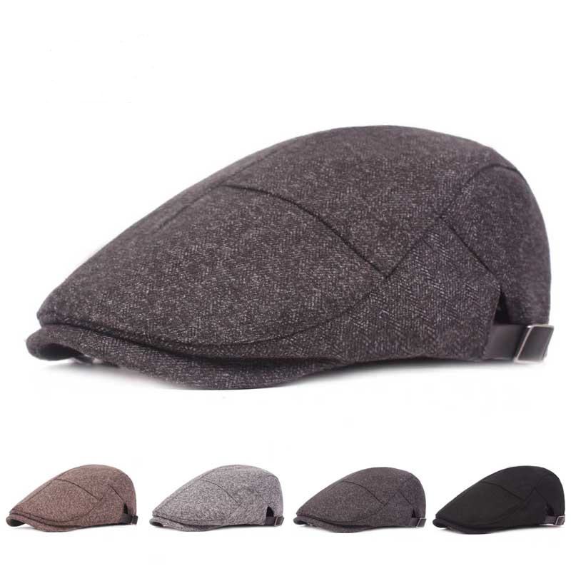 Męskie Damskie Dorywczo Zimowe Ciepłe Zagęścić Regulowane Berety Outdoor Plain Newsboy Caps