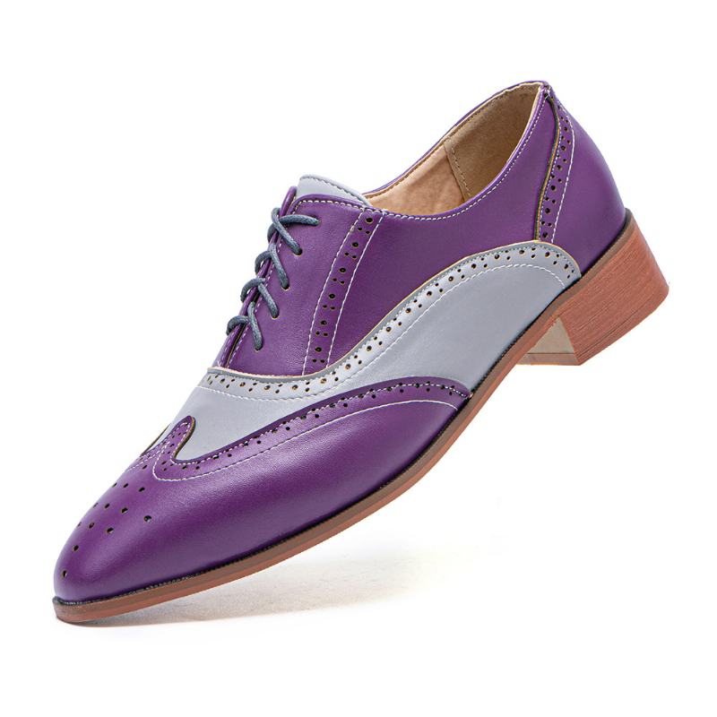 Męskie Duże Rozmiary Pointed Toe Color Blocking Hollow Out Business Oxfords Shoes