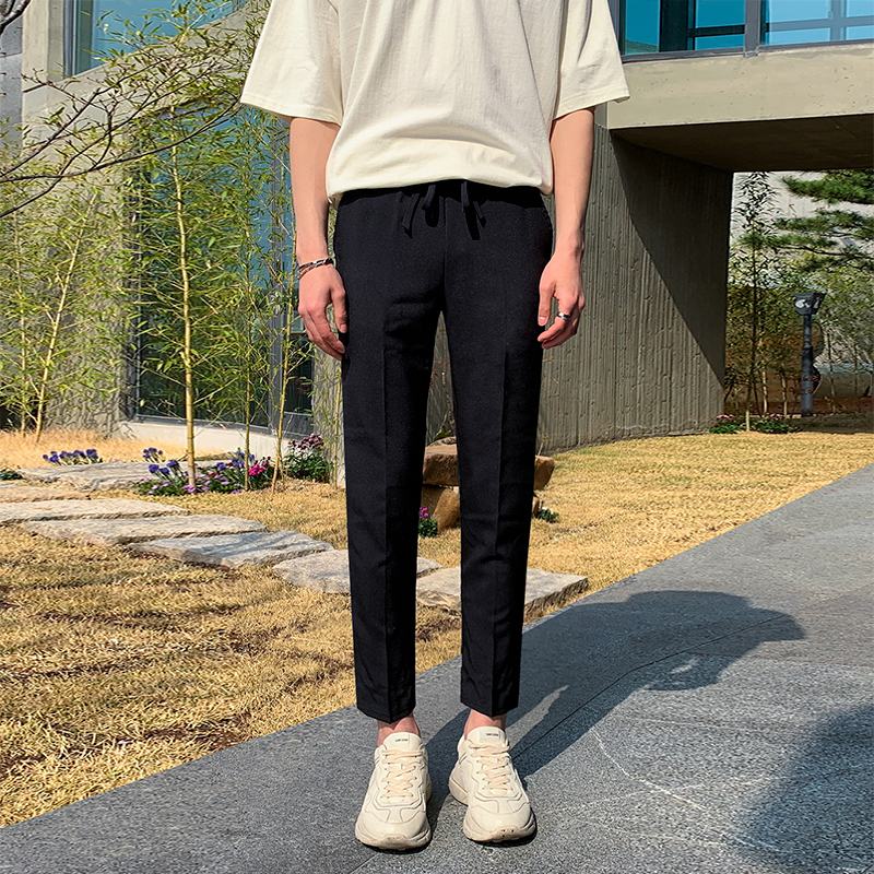 Męskie Dziewiąte Spodnie Na Co Dzień Męskie Spodnie W Stylu Koreańskim