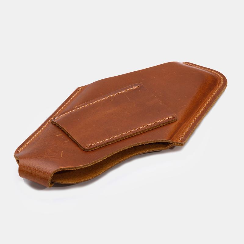 Męskie Genuine Leather Fanny Pack 4.7 Cala ~ 6.5 Cala Torba Na Telefon Torba Biodrowa Łatwa Do Przenoszenia Torba Edc Na Zewnątrz