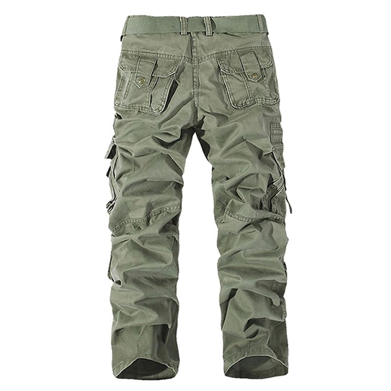 Męskie Jednokolorowe Kieszenie Z Wieloma Kieszeniami 100% Bawełny Dorywczo Spodnie Cargo Outdoor Proste Spodnie