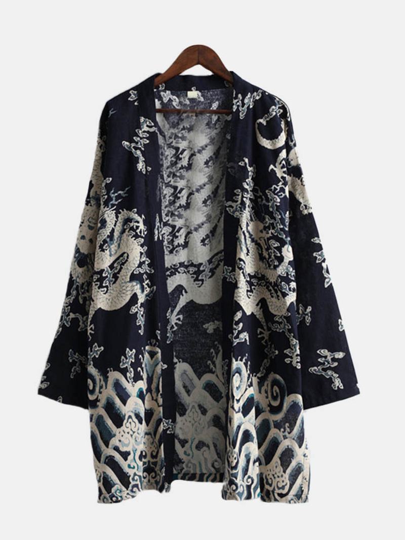 Męskie Kardigany Kimono W Stylu Narodowym