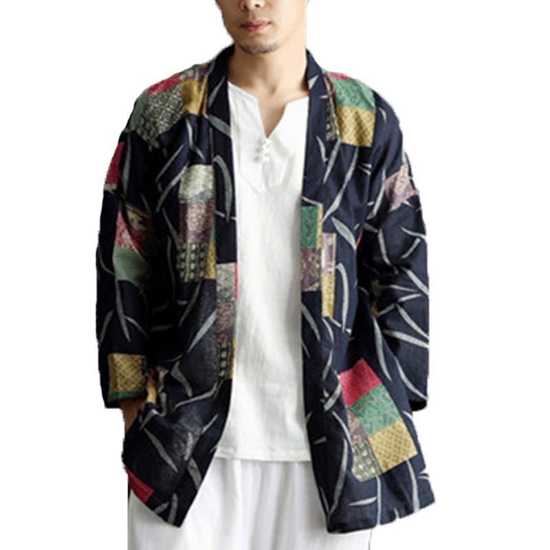 Męskie Kardigany Kimono W Stylu Narodowym