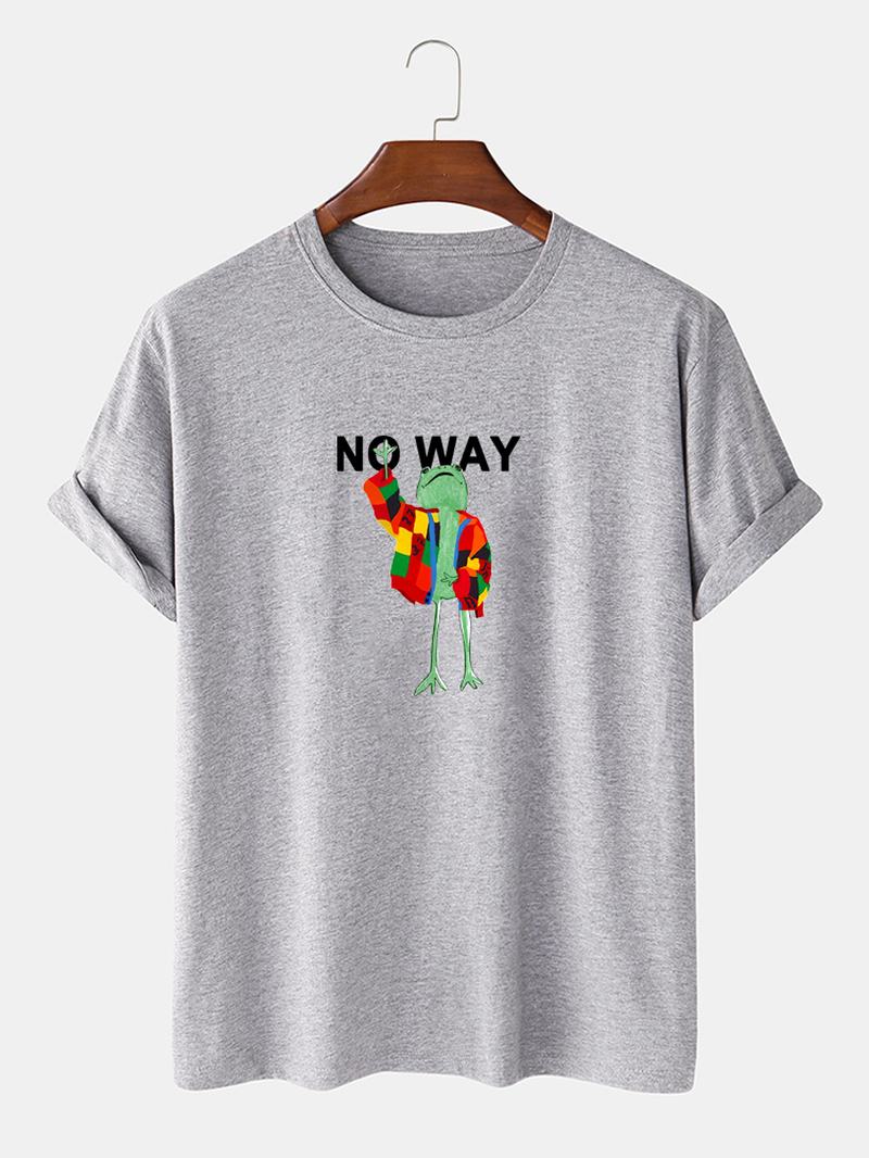Męskie Kolorowe Żaby Slogan Drukowanie 100% Bawełny Casual T-shirty Z Krótkim Rękawem