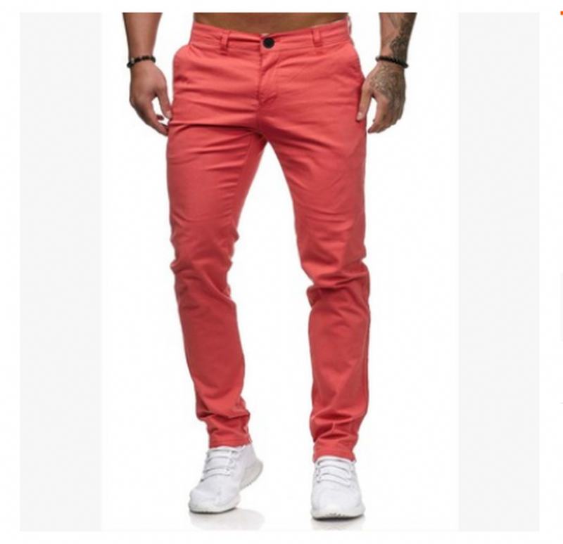 Męskie Kolorowe Spodnie Slim-fit