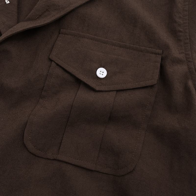 Męskie Koszule Z Długim Rękawem 100% Bawełny W Jednolitym Kolorze Skręcić W Dół Kołnierzyk