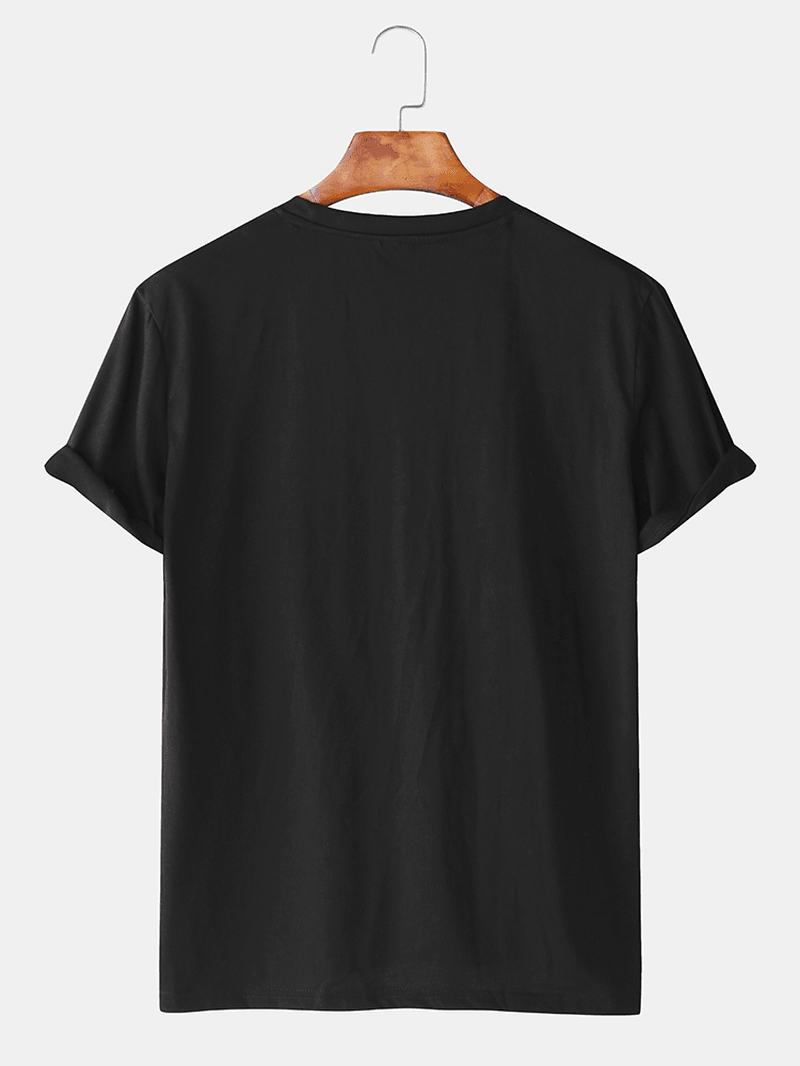 Męskie Koszulki Z Krótkim Rękawem Catton Astronaut Drukowanie Crew Neck