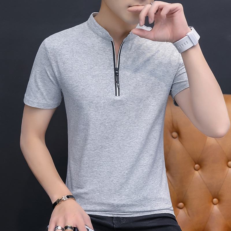 Męskie Koszulki Z Krótkim Rękawem Slim Lapel Casual T-shirty