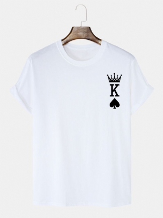 Męskie Koszulki Z Nadrukiem W 100% Z Bawełny Crown King Of Spades Poker