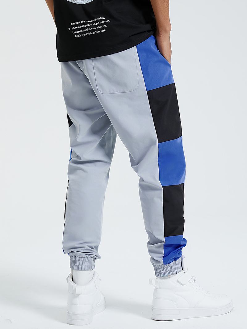 Męskie Łączenie Patchwork Sportowe Spodnie Z Kolorowymi Blokami