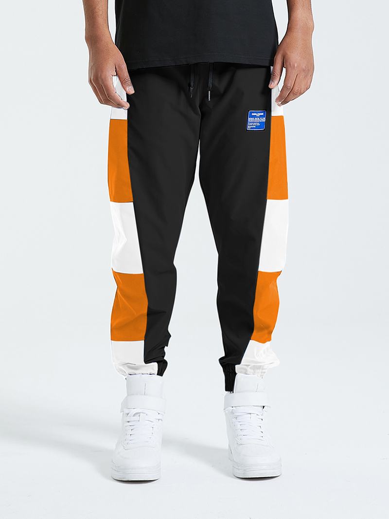Męskie Łączenie Patchwork Sportowe Spodnie Z Kolorowymi Blokami
