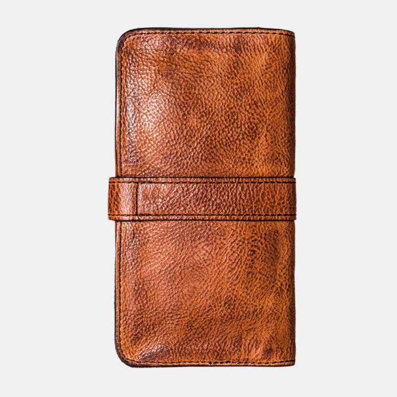 Męskie Long Bifold Multi-card Slot Posiadacz Karty Vintage Pu Leather 6.5 Cal Phone Bag Money Clip Wallet