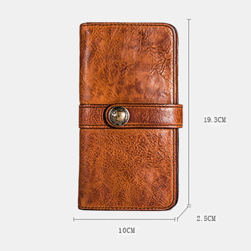 Męskie Long Bifold Multi-card Slot Posiadacz Karty Vintage Pu Leather 6.5 Cal Phone Bag Money Clip Wallet