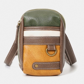 Męskie Mini Przeszycia W Kolorze Casual Crossbody Torby Odpinany Pasek Na Ramię All-match 6.5-calowa Torba Na Telefon