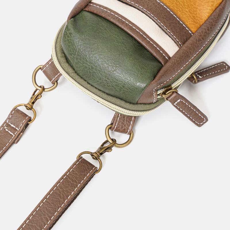 Męskie Mini Przeszycia W Kolorze Casual Crossbody Torby Odpinany Pasek Na Ramię All-match 6.5-calowa Torba Na Telefon