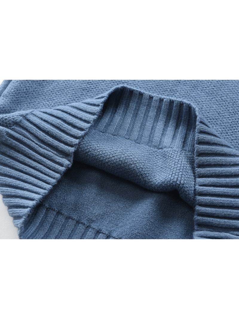 Męskie Nowe Męskie Swetry Z Wysokim Kołnierzem Do Samodzielnej Uprawy W Jednolitym Kolorze