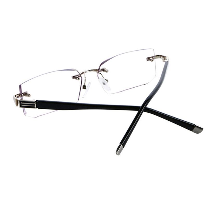 Męskie Okulary Przeciwzmęczeniowe Prostokątne Bez Oprawek Lekkie Okulary Do CZytania Bezramowe Okulary Starczowzroczne