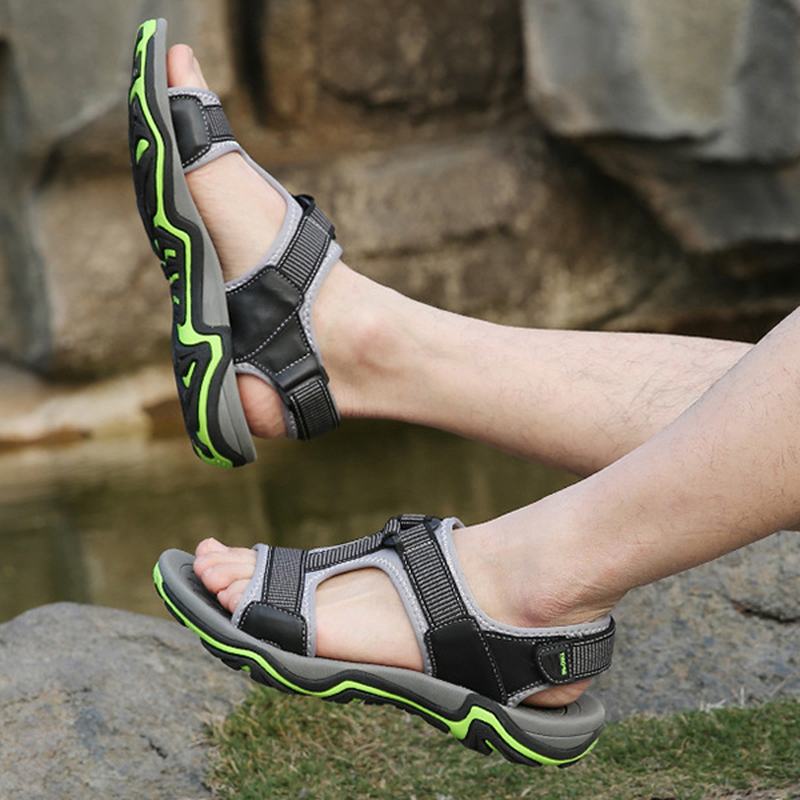 Męskie Open Toe Hook Loop Odporność Na Zużycie Podeszwa Oddychające Sandały Buty