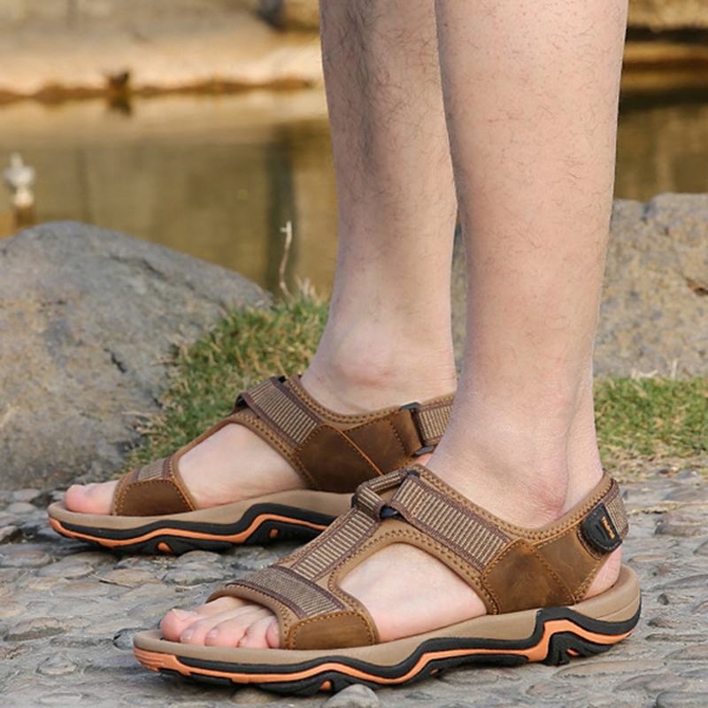 Męskie Open Toe Hook Loop Odporność Na Zużycie Podeszwa Oddychające Sandały Buty