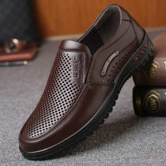Męskie Oryginalne Skórzane Oddychające Miękkie Dno Slip On Casual Business Shoes