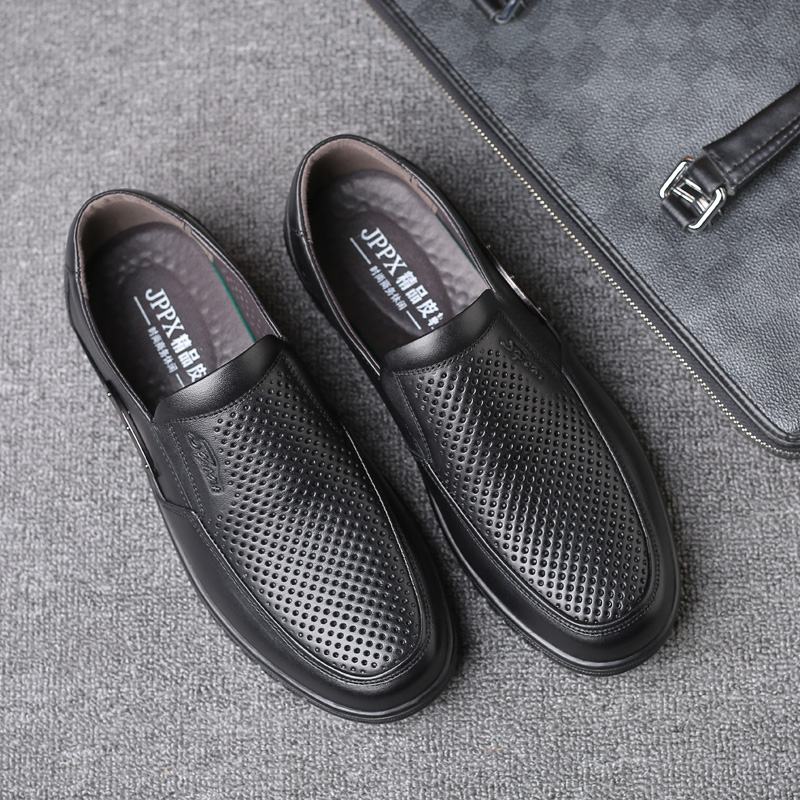 Męskie Oryginalne Skórzane Oddychające Miękkie Dno Slip On Casual Business Shoes