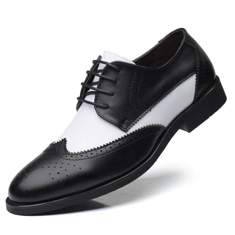 Męskie Oryginalne Skórzane Oddychające Wydrążone Pointy Toe Vintage Casual Business Shoes