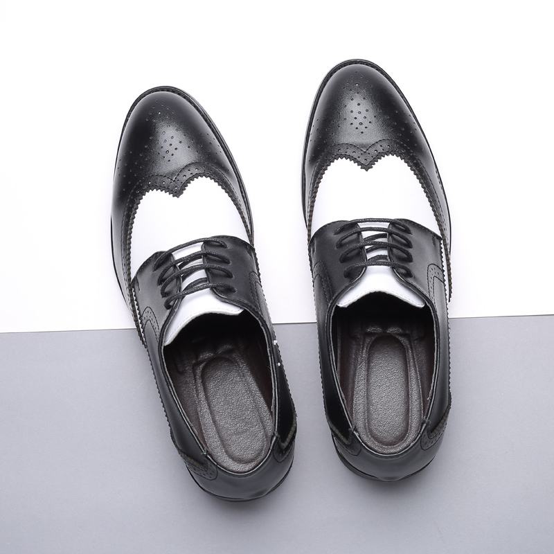 Męskie Oryginalne Skórzane Oddychające Wydrążone Pointy Toe Vintage Casual Business Shoes