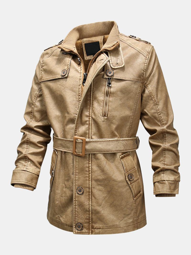Męskie Paski W Stylu Vintage Płaszcze Z Podszewką Z Polaru Outdoor Thikcened Winter Warm Jacket