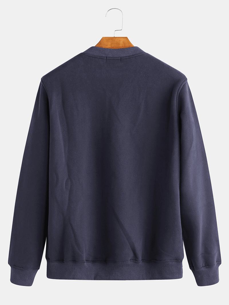 Męskie Plus Aksamitne Swetry Z Okrągłym Dekoltem Młodzieżowe Przystojne Ciepłe Grube Dolne Koszule