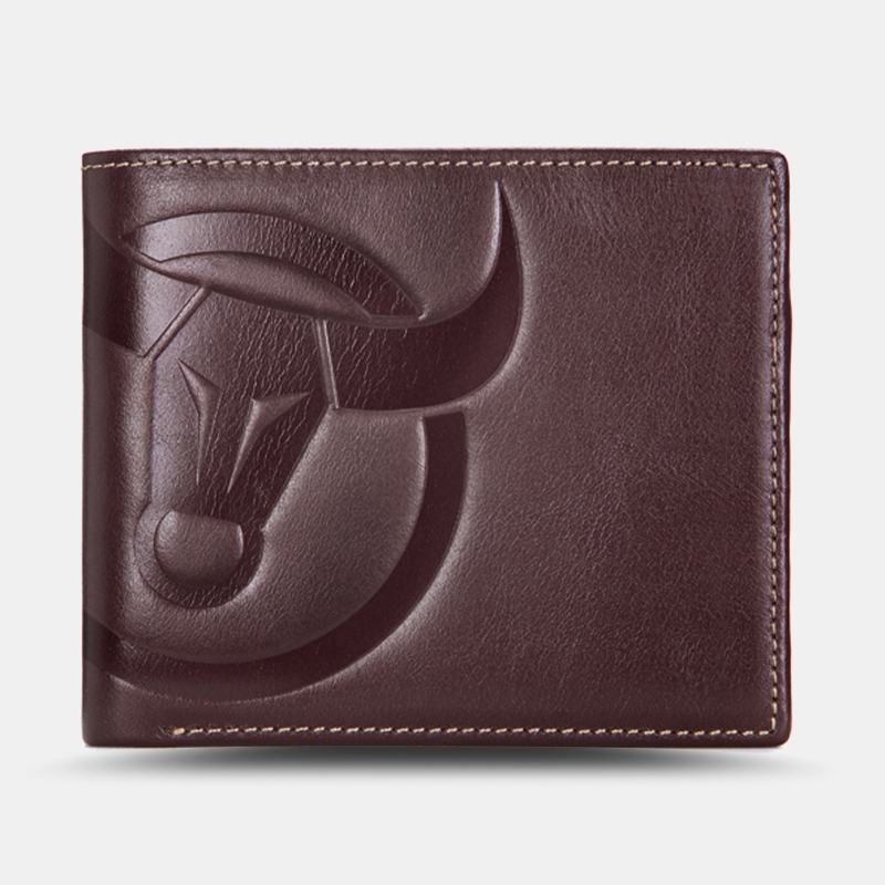 Męskie Poziome Pionowe Portfele Bifold Anti-theft Brush Multi-card Slot Card Holder Klip Na Pieniądze Portfele Ze Skóry Wołowej