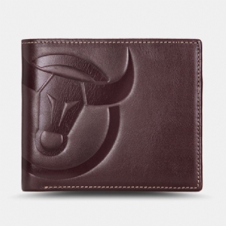 Męskie Poziome Pionowe Portfele Bifold Anti-theft Brush Multi-card Slot Card Holder Klip Na Pieniądze Portfele Ze Skóry Wołowej