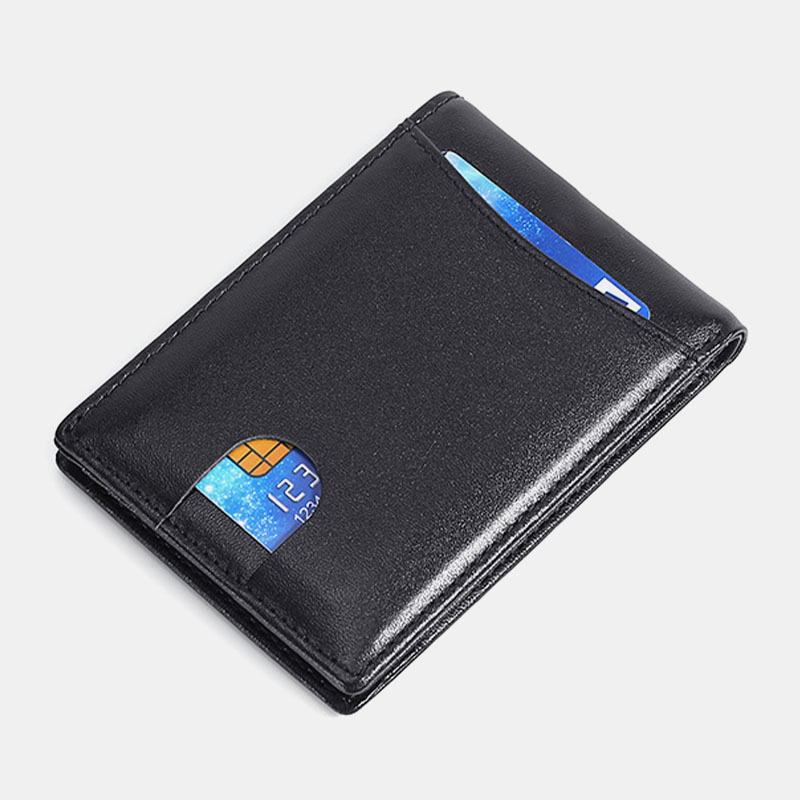 Męskie Prawdziwej Skóry Anti-theft Push Card Slot Multi-slot Etui Na Licencję Portfel Z Uchwytem Na Karty