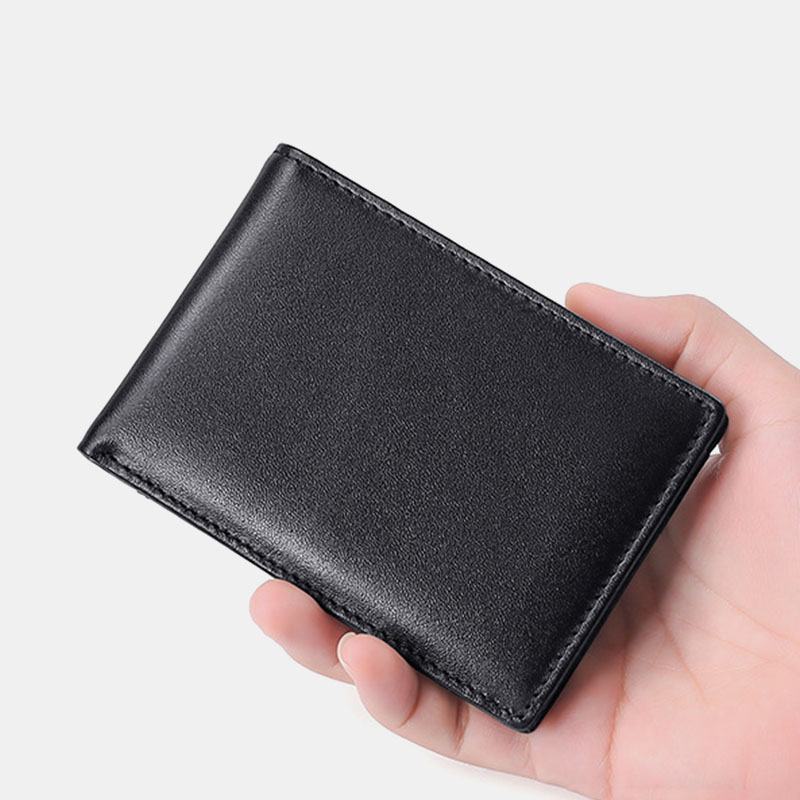 Męskie Prawdziwej Skóry Anti-theft Push Card Slot Multi-slot Etui Na Licencję Portfel Z Uchwytem Na Karty