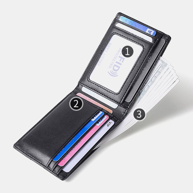 Męskie Prawdziwej Skóry Anti-theft Push Card Slot Multi-slot Etui Na Licencję Portfel Z Uchwytem Na Karty