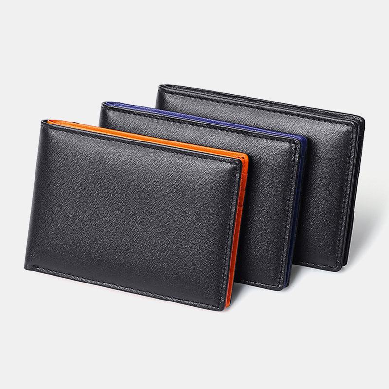 Męskie Prawdziwej Skóry Anti-theft Push Card Slot Multi-slot Etui Na Licencję Portfel Z Uchwytem Na Karty