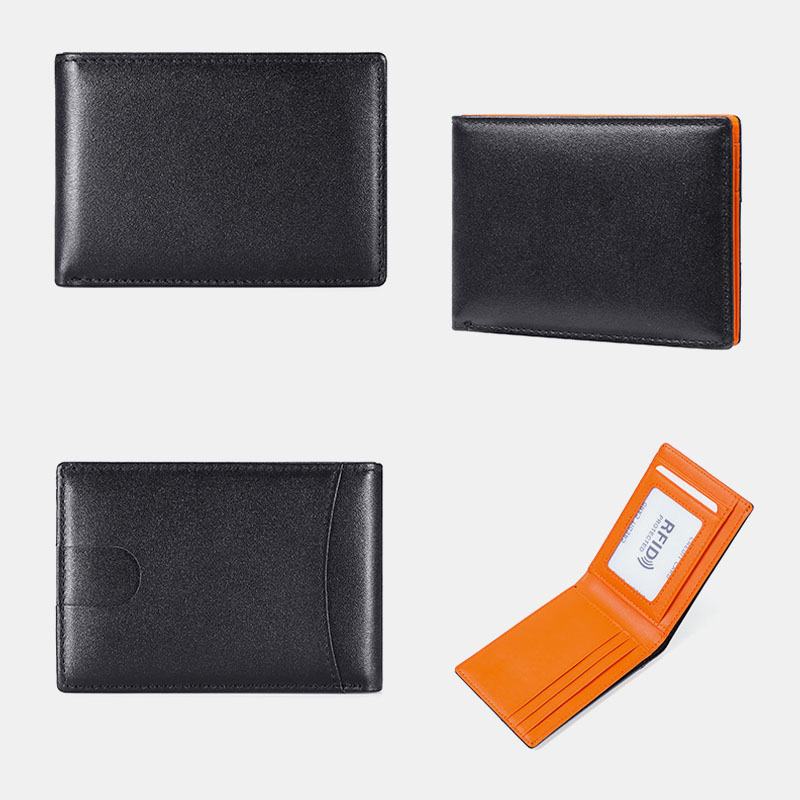 Męskie Prawdziwej Skóry Anti-theft Push Card Slot Multi-slot Etui Na Licencję Portfel Z Uchwytem Na Karty