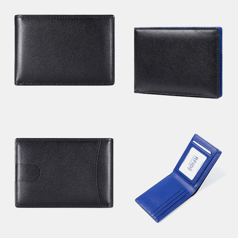 Męskie Prawdziwej Skóry Anti-theft Push Card Slot Multi-slot Etui Na Licencję Portfel Z Uchwytem Na Karty
