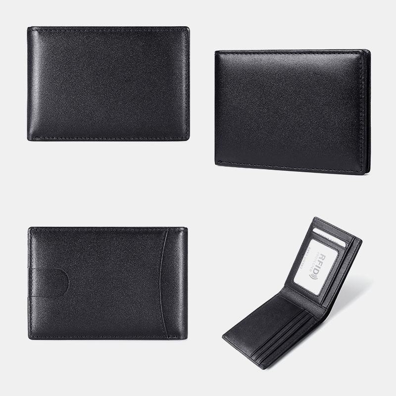 Męskie Prawdziwej Skóry Anti-theft Push Card Slot Multi-slot Etui Na Licencję Portfel Z Uchwytem Na Karty