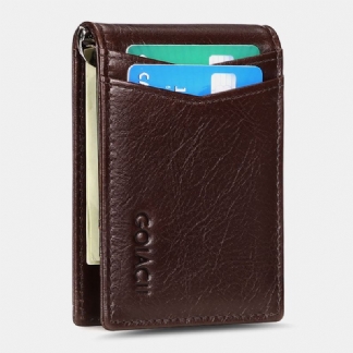 Męskie Prawdziwej Skóry Bifold Multi-card Slot Card Holder Casual Antymagnetyczne Krótkie Portfele Na Monety