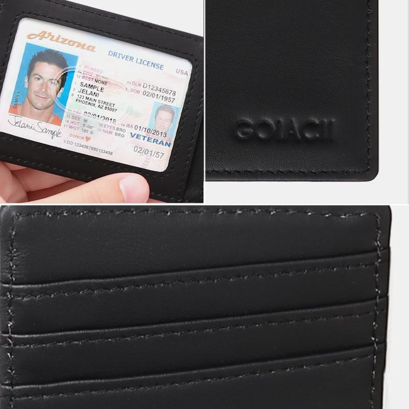 Męskie Prawdziwej Skóry Bifold Multi-card Slot Card Holder Casual Antymagnetyczne Krótkie Portfele Na Monety